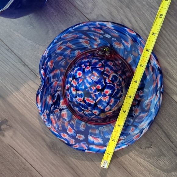 Murano Millefio Italian Art Blown Glass Hat 8x8 & Handbag 8x6 Set - Picture 10 of 16
